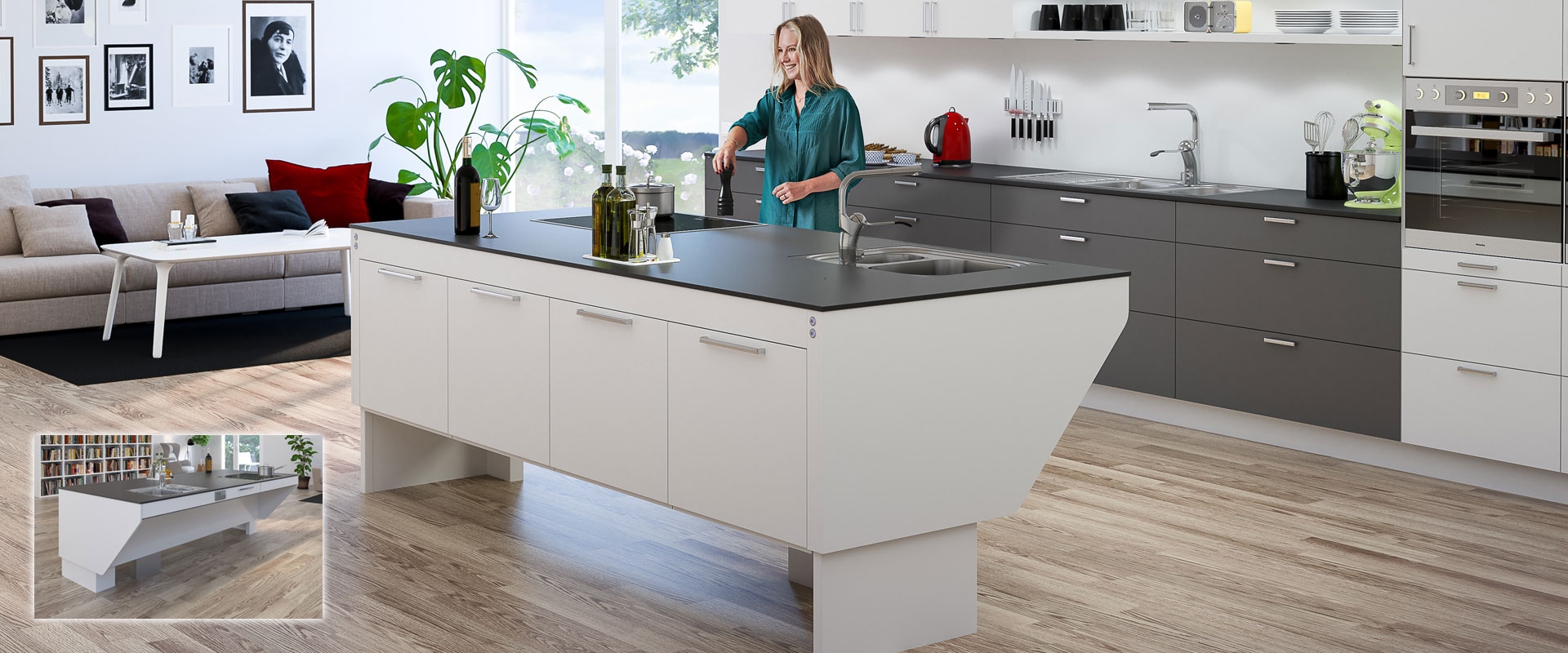 Sistema De Elevación Para Islas De Cocina