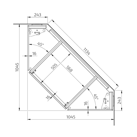 Dimensiones - Baselift Corner 6312LA - Al piso