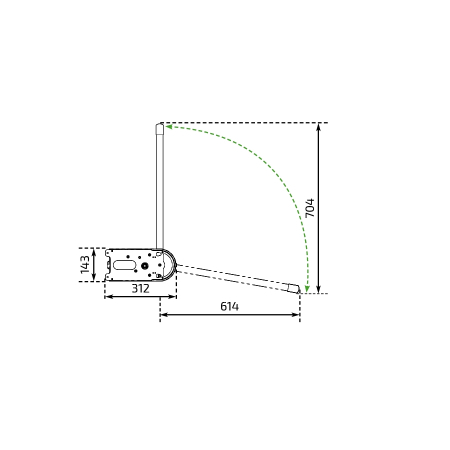 Dimensiones - Elevador de colgador de ropa - Butler 720