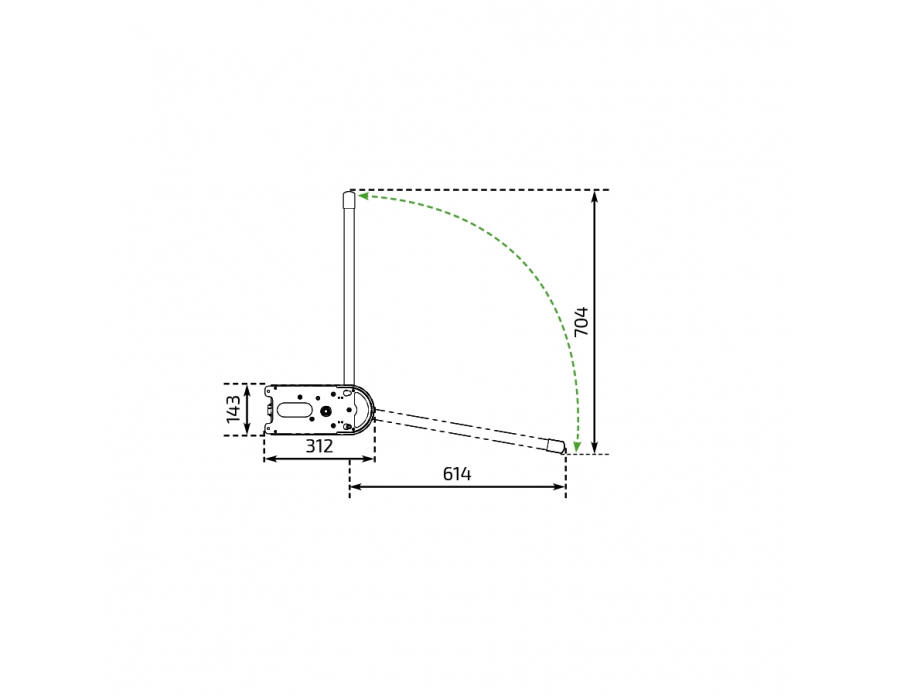 Dimensiones - Elevador de colgador de ropa - Butler 720