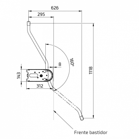 Dimensiones - Elevador de colgador de ropa - Butler 722