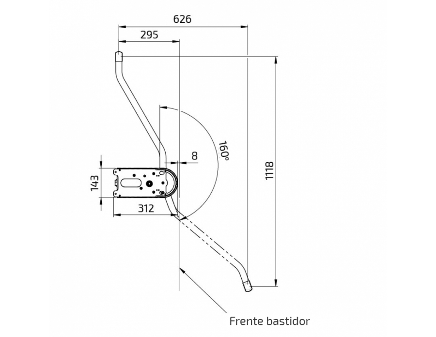 Dimensiones - Elevador de colgador de ropa - Butler 722