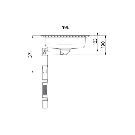 Dimensiones - Fregadero Granberg ES15, 76,6 cm