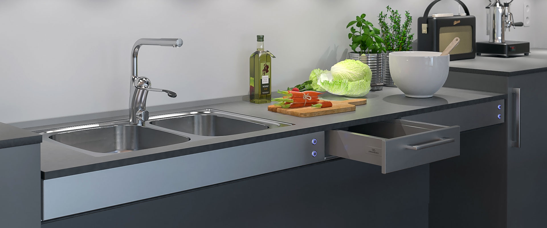 Sistema de elevación para encimeras cocina - Granberg Baselift 6300 / 6310
